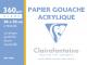Pochette de 6 feuilles de Papier Gouache & Acrylique, 360 g/m², 24x32, blanc,image 1
