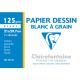 Pochette de 12 feuilles de Papier Dessin blanc à Grain, 125 g/m², A4,image 1