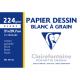 Pochette de 12 feuilles de Papier Dessin blanc à Grain, 224 g/m², A4,image 1