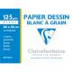 Pochette de 12 feuilles de Papier Dessin blanc à Grain, 125 g/m², 24x32,image 1