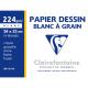 Pochette de 12 feuilles de Papier Dessin blanc à Grain, 224 g/m², 24x32,image 1