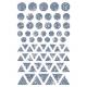 Initial, sachet de 212 gommettes holographiques (4 planches 10,5x16cm), thème Géométriques,image 2