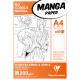 Etui de 40 feuilles de papier Manga 200g/m², format A4, avec grille simple,image 1
