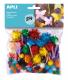 Sachet de 78 pompons brillants, tailles et coloris assortis,image 1
