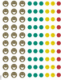 Pochette de 180 gommettes mini sourires, en feuilles, coloris assortis (4),image 1