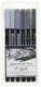 Blister de 6 feutres aquarellables Aqua Brush Duo, coloris gris assortis, pointe 2 mm / pinceau 4 mm,image 1