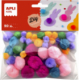 Sachet de 50 pompons, tailles et coloris assortis,image 1